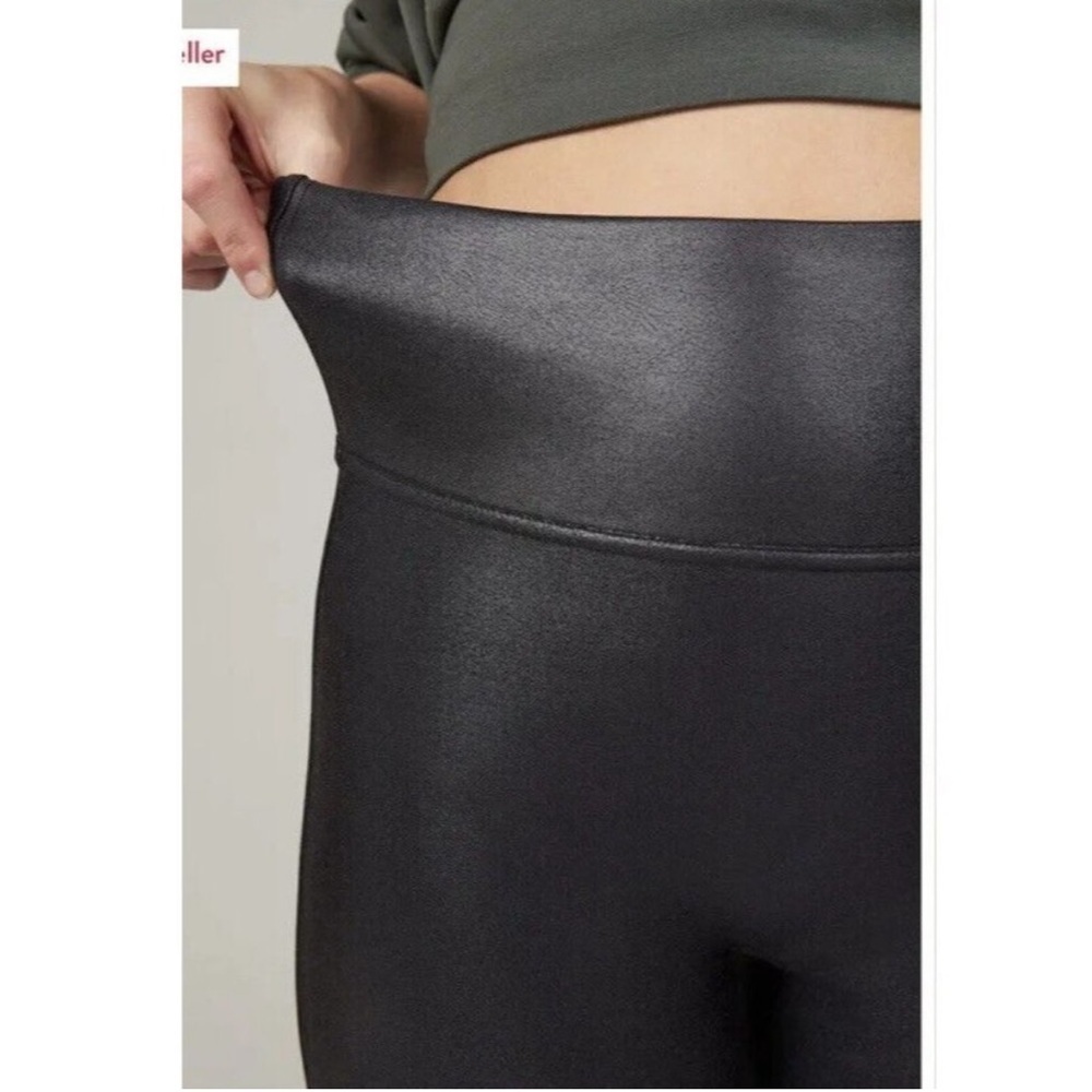 Spanx Faux Leather Black Leggings Size Medium - Picture 4 of 13